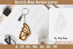 Butterfly Keychain Lasercut SVG Bundle 16 - CraftNest - Digital Crafting and Art