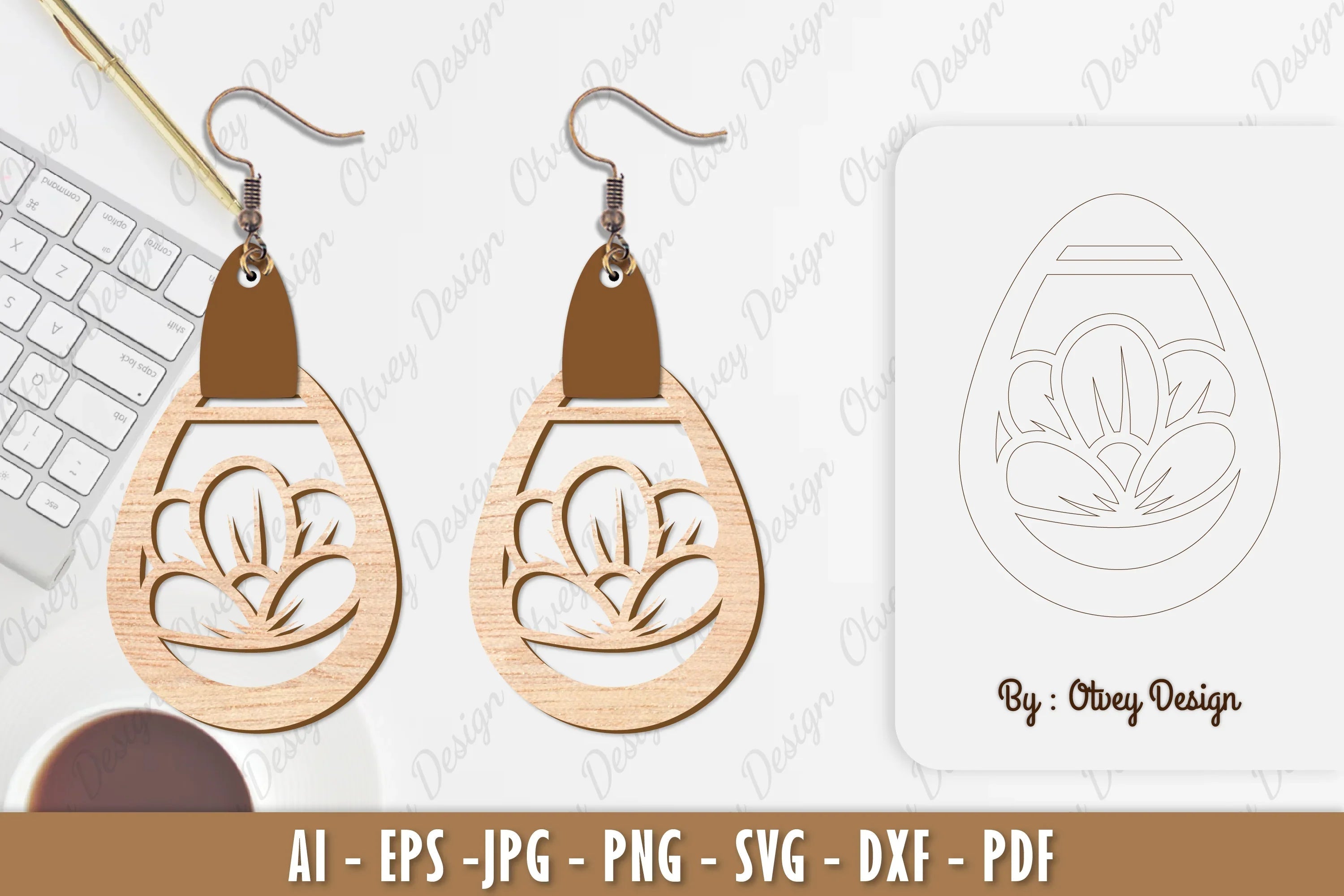 Flower Earring SVG Bundle 72 - CraftNest - Digital Crafting and Art