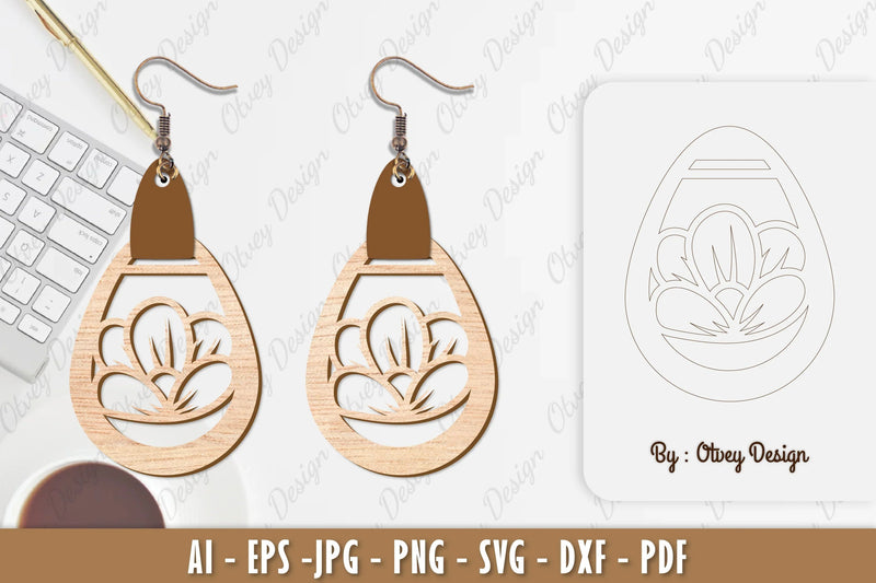 Flower Earring SVG Bundle 72 - CraftNest - Digital Crafting and Art
