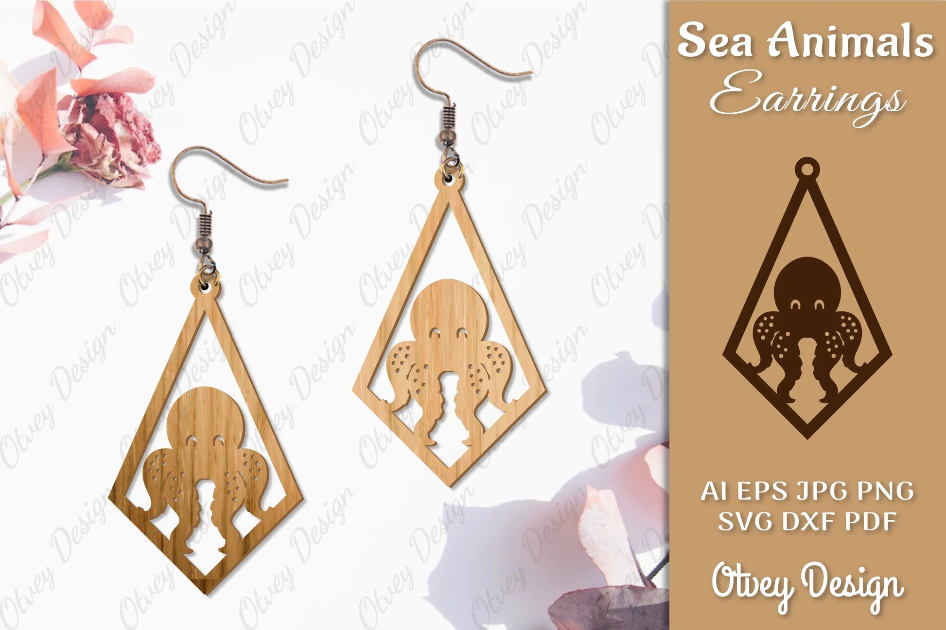 Earrings Sea Animals Laser Cut SVG Bundle 6 - CraftNest - Digital Crafting and Art