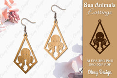 Earrings Sea Animals Laser Cut SVG Bundle 6 - CraftNest - Digital Crafting and Art