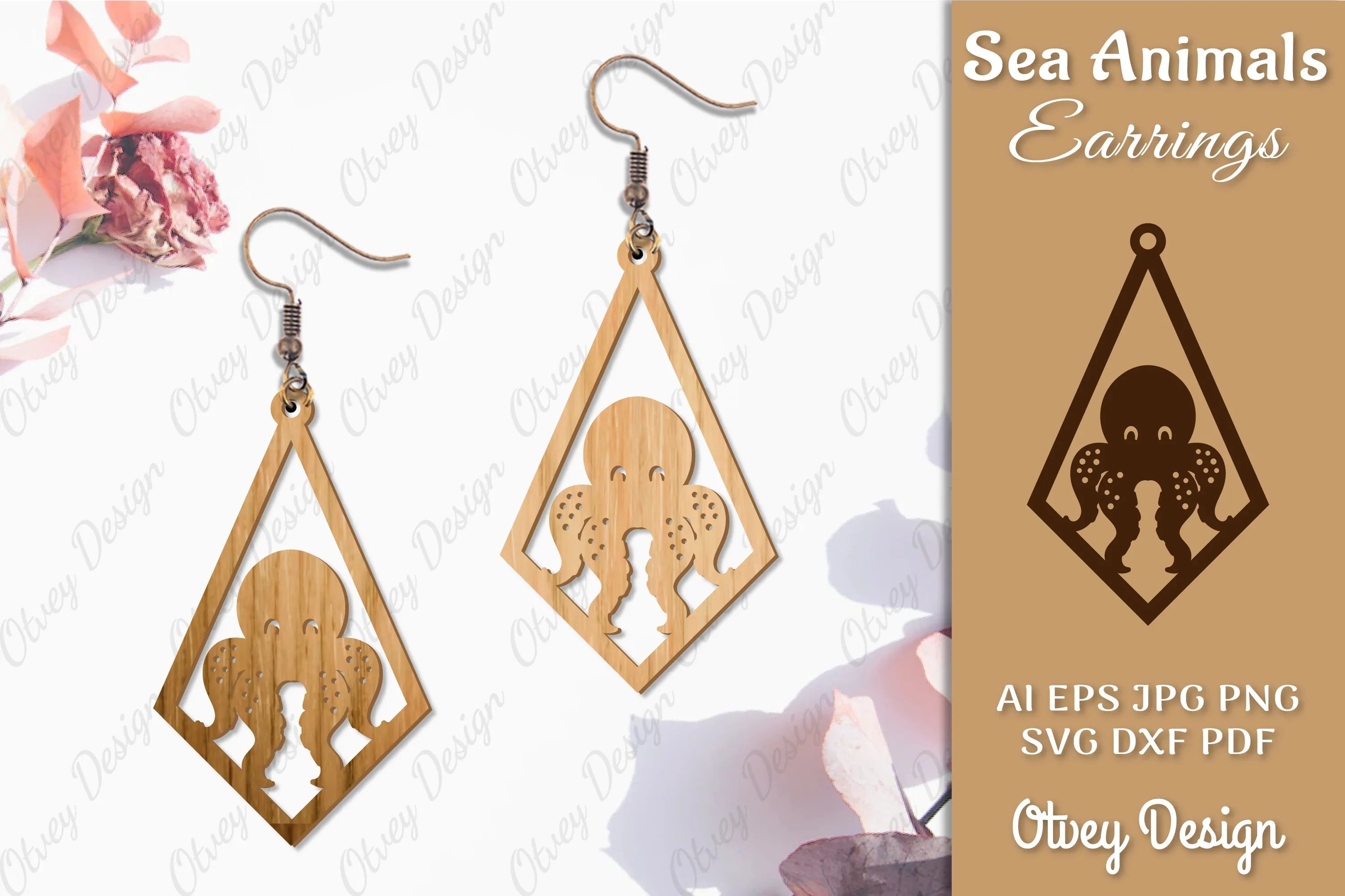 Earrings Sea Animals Laser Cut SVG Bundle 6 - CraftNest - Digital Crafting and Art