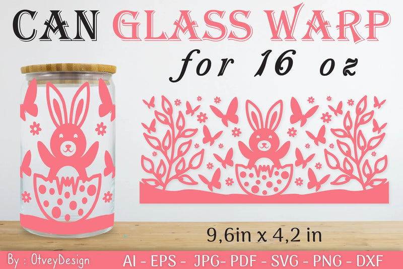 Happy Easter Day 16oz Can Glass Wrap SVG Bundle 12 - CraftNest - Digital Crafting and Art
