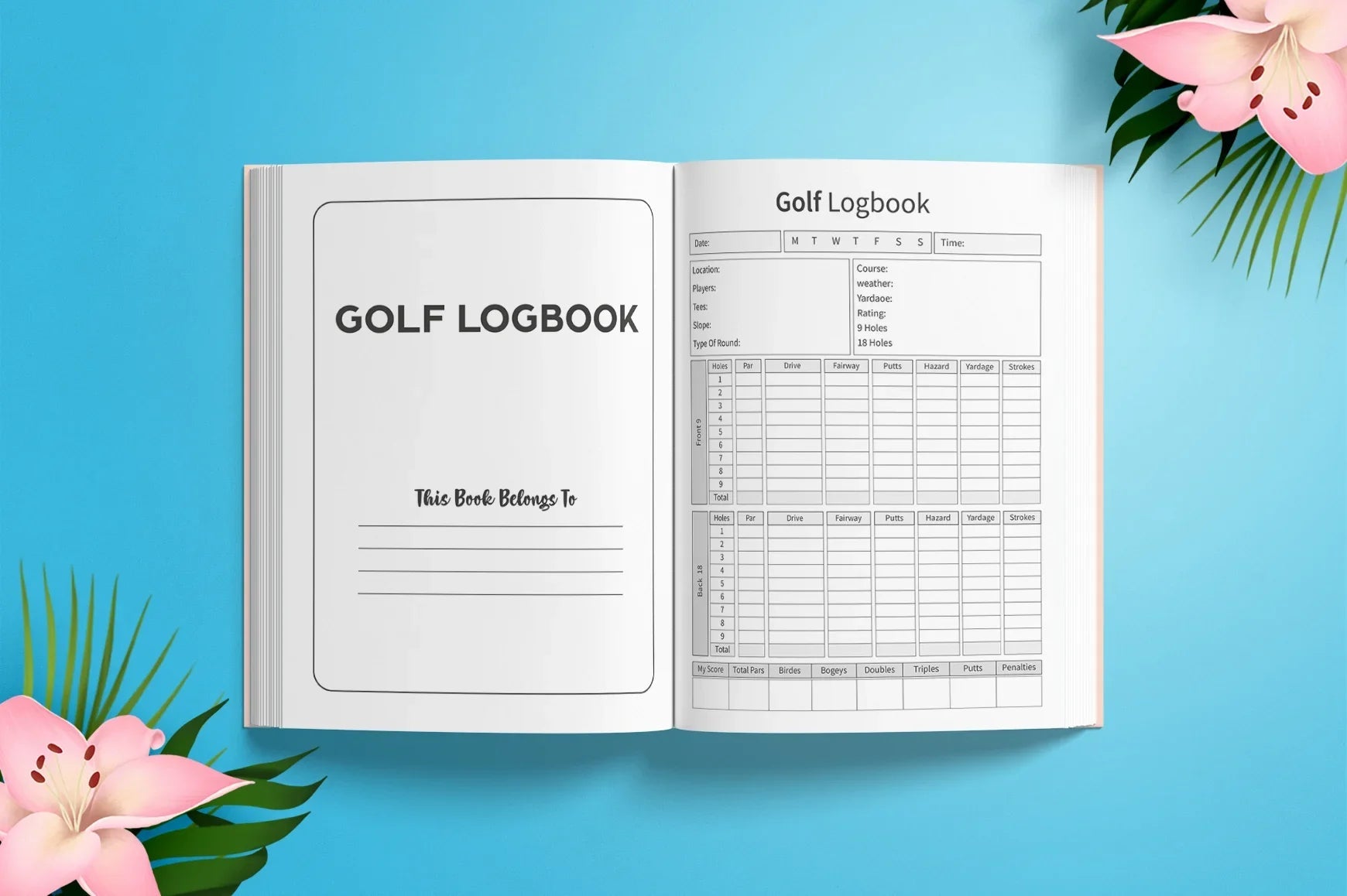 Golf Logbook Planner - CraftNest - Digital Crafting and Art