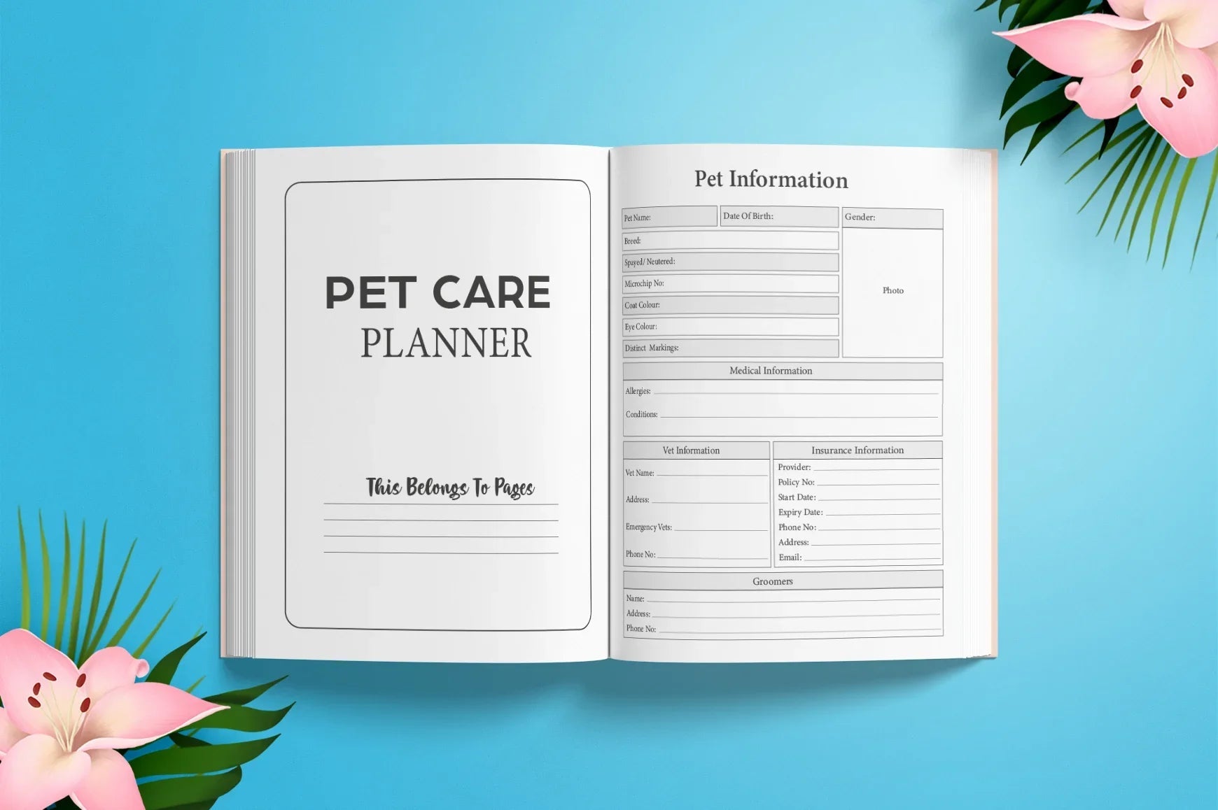 Pet Care Planner  Bundle - CraftNest - Digital Crafting and Art