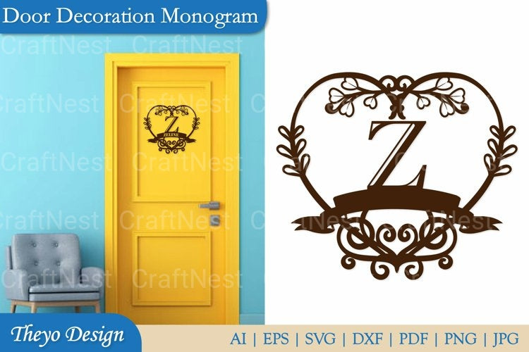 Door Decoration Monogram SVG