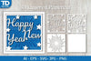 Shadow Box Happy New Year Layered Papercut SVG