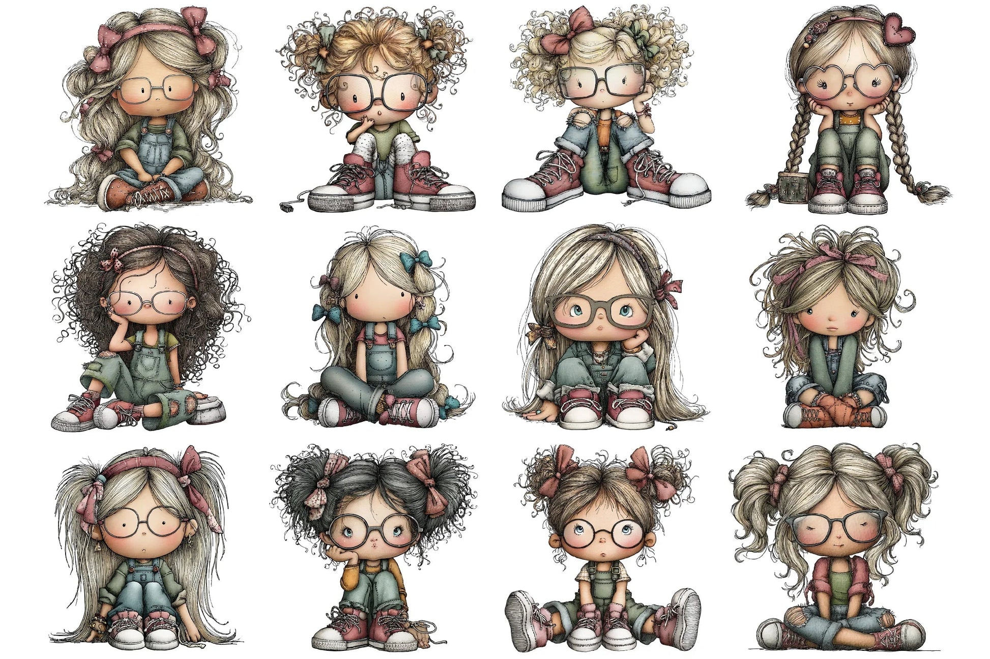 Modern Girl Clipart Bundle - CraftNest - Digital Crafting and Art