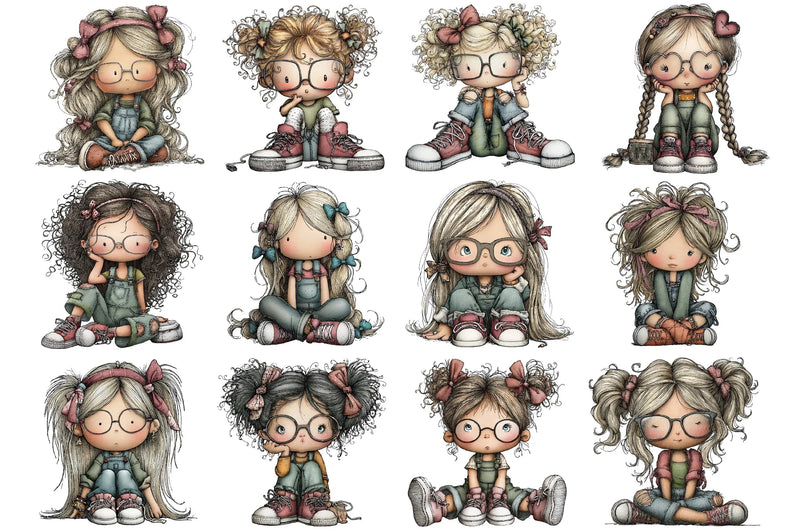 Modern Girl Clipart Bundle - CraftNest - Digital Crafting and Art