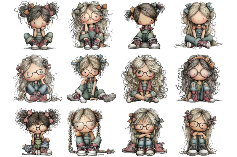 Modern Girl Clipart Bundle - CraftNest - Digital Crafting and Art