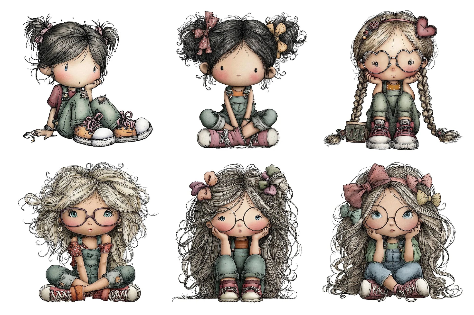 Modern Girl Clipart Bundle - CraftNest - Digital Crafting and Art