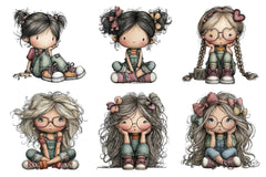 Modern Girl Clipart Bundle - CraftNest - Digital Crafting and Art