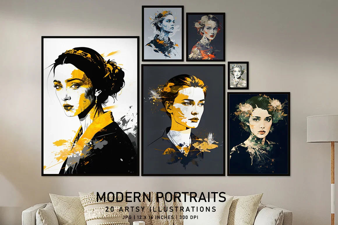 Modern Portraits - Wall Art - CraftNest - Digital Crafting and Art