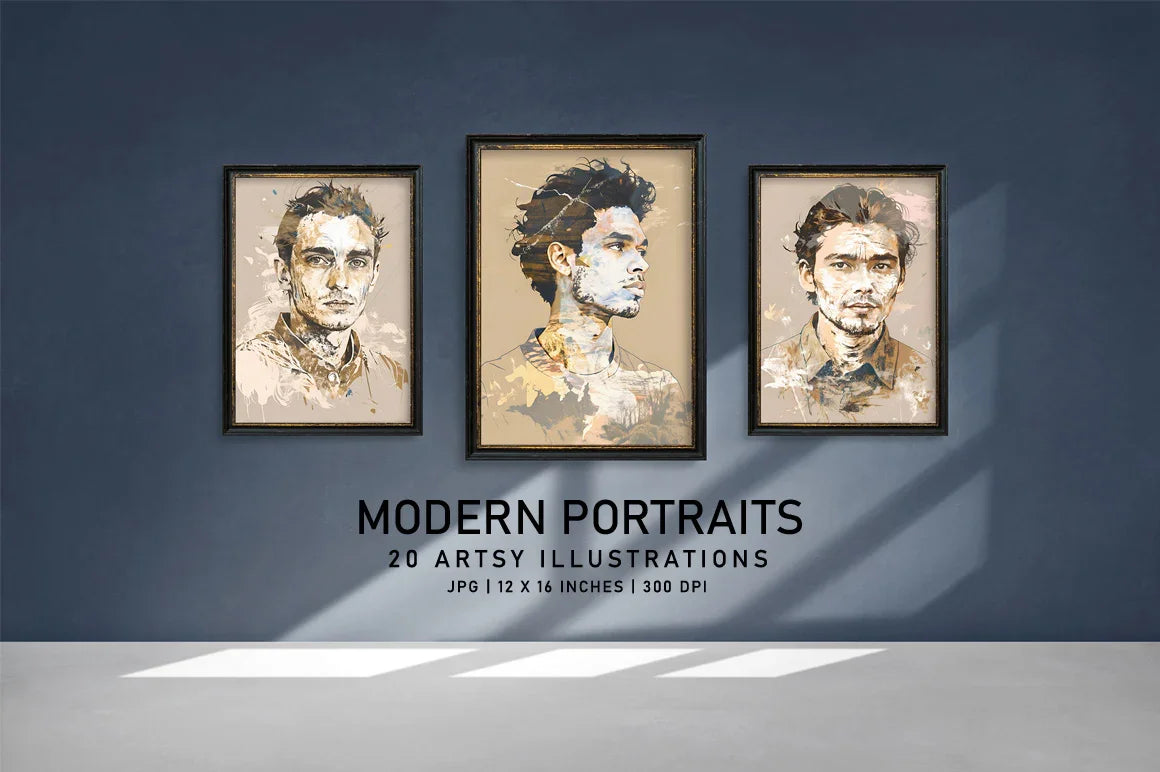 Modern Portraits - Wall Art - CraftNest - Digital Crafting and Art
