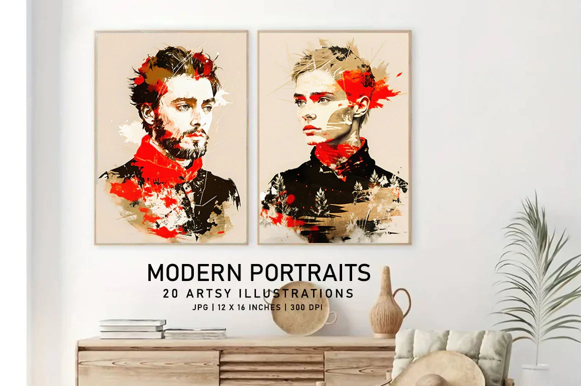 Modern Portraits - Wall Art - CraftNest - Digital Crafting and Art