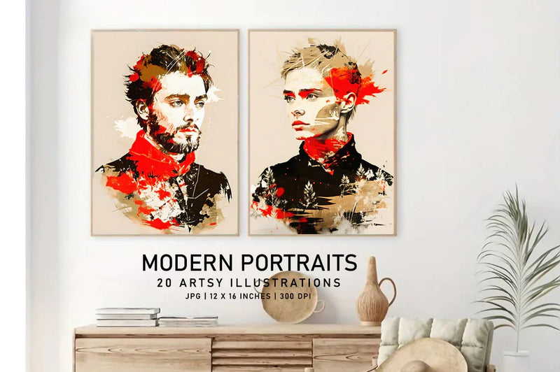 Modern Portraits - Wall Art - CraftNest - Digital Crafting and Art