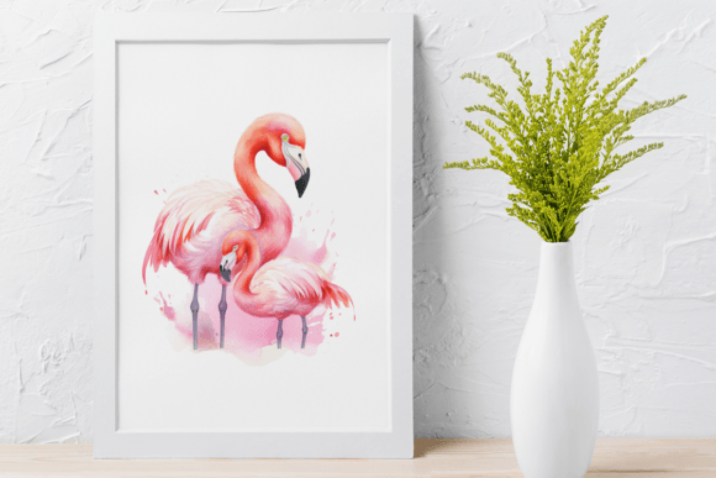 Adorable Mom and Baby Flamingos Clipart Bundle