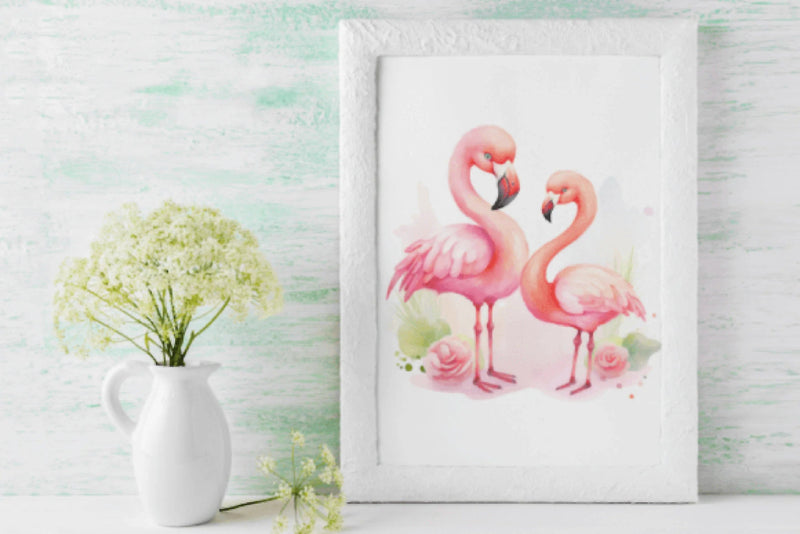Adorable Mom and Baby Flamingos Clipart Bundle - CraftNest - Digital Crafting and Art