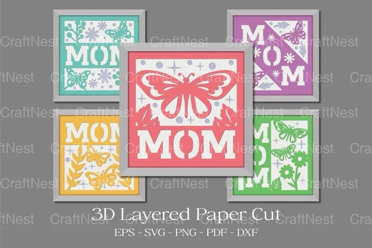 Mom 3D Layered Paper Cut Clipart Bundle - CraftNest - Digital Crafting and Art
