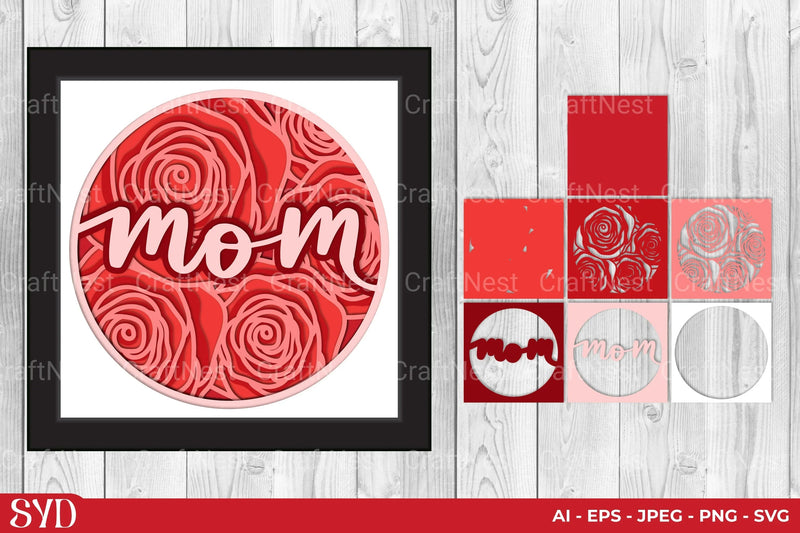Mom 3D Layered Papercut SVG Bundle - CraftNest - Digital Crafting and Art