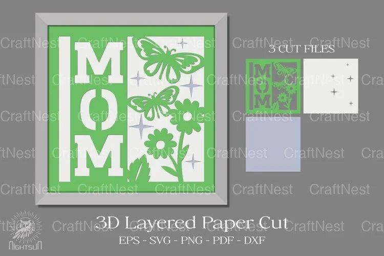 Mom 3D Paper Cutting SVG Bundle - CraftNest - Digital Crafting and Art