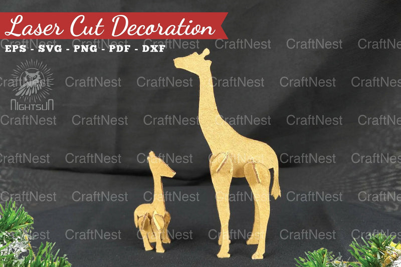 Mom and Baby Giraffe Laser Cut Home Decor Clipart Bundle - CraftNest - Digital Crafting and Art