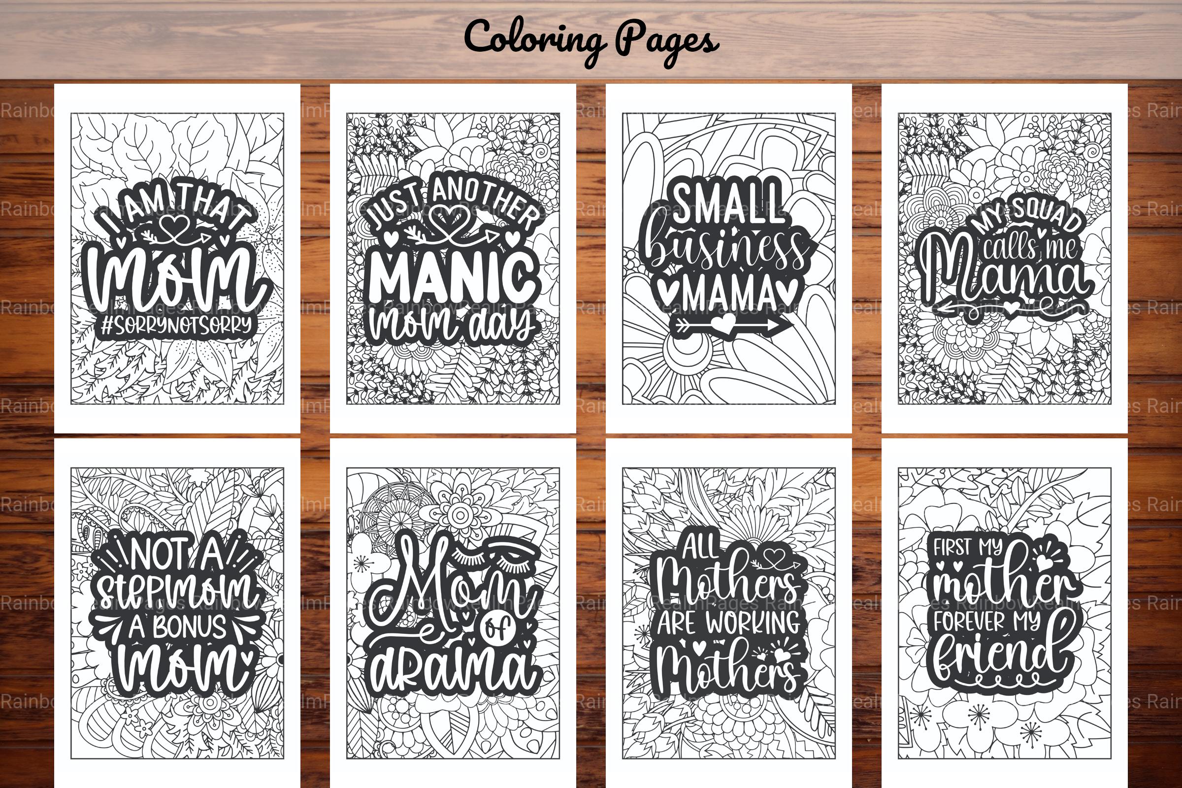 Funny Mom Quotes Coloring Book