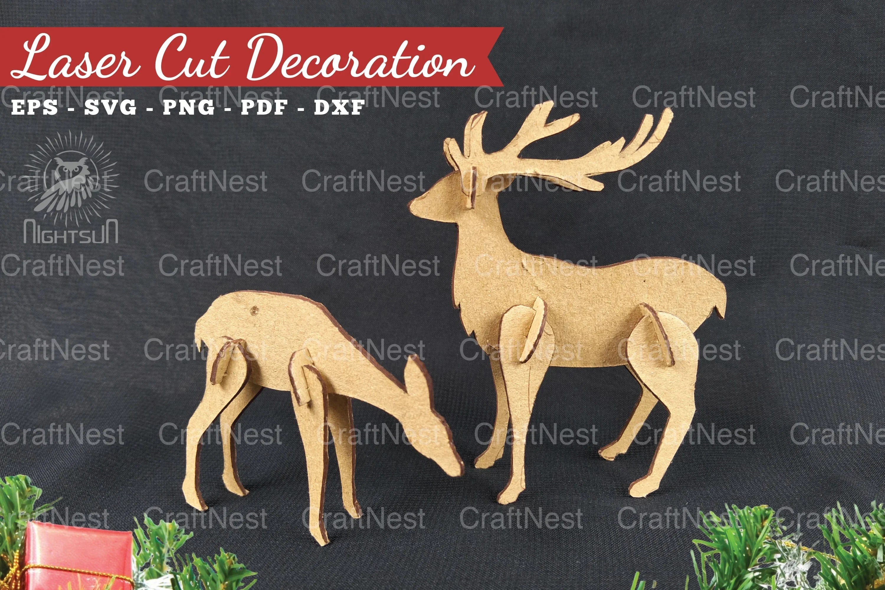 Mom and Baby Deer Laser Cut Home Decor Clipart Bundle - CraftNest - Digital Crafting and Art