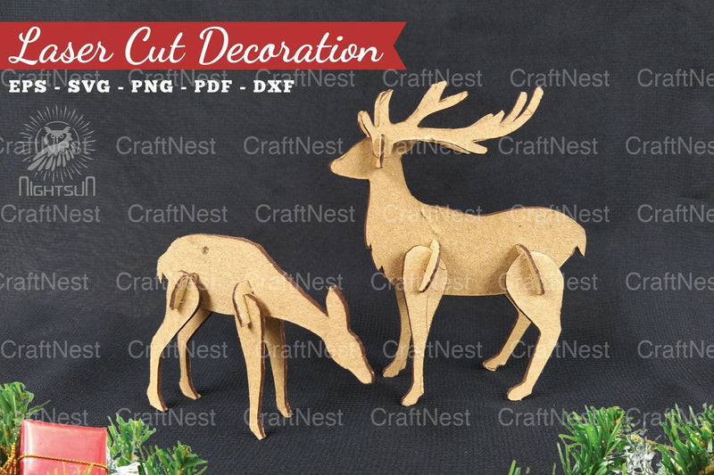 Mom and Baby Deer Laser Cut Home Decor Clipart Bundle - CraftNest - Digital Crafting and Art