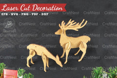 Mom and Baby Deer Laser Cut Home Decor Clipart Bundle - CraftNest - Digital Crafting and Art