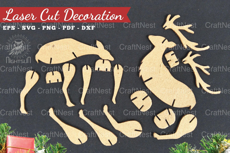 Mom and Baby Deer Laser Cut Home Decor Clipart Bundle - CraftNest - Digital Crafting and Art