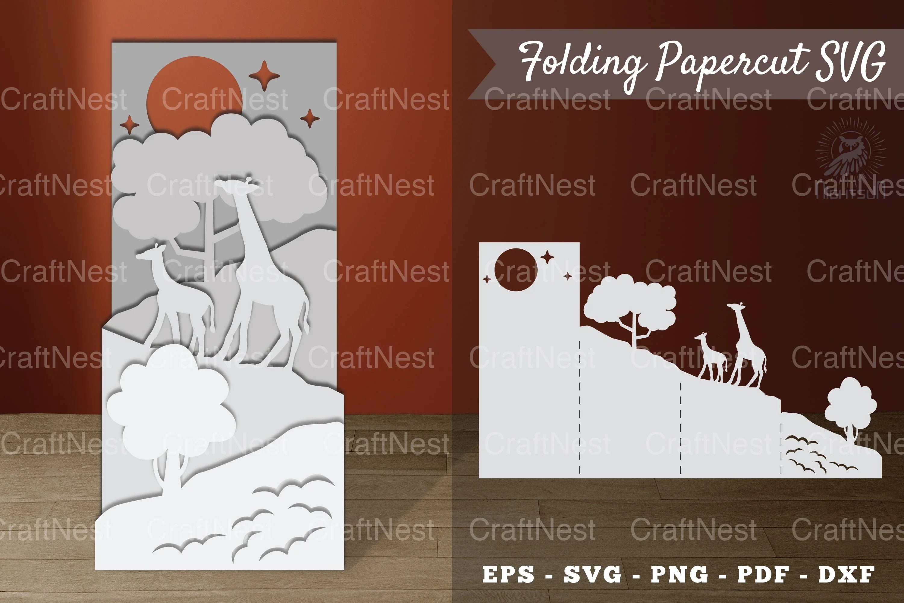 Mom and Baby Giraffe Papercut Clipart Bundle - CraftNest - Digital Crafting and Art