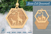 Mom and Baby Giraffe Laser Cut Ornament Clipart Bundle