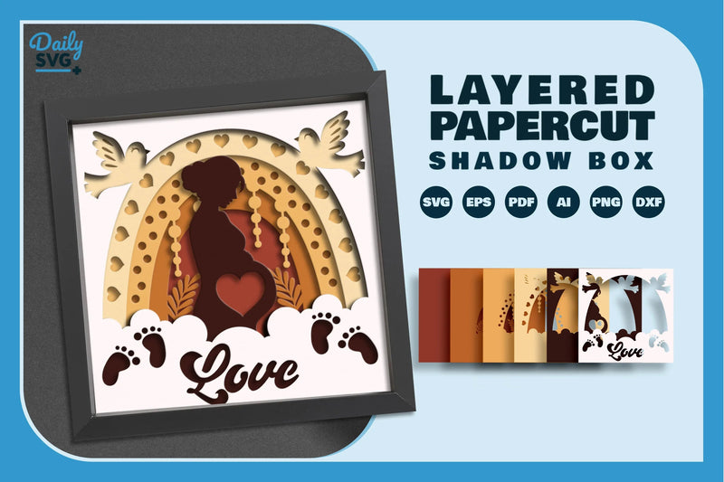 Boho Rainbow Papercut SVG Bundle for Mom and Baby - CraftNest - Digital Crafting and Art