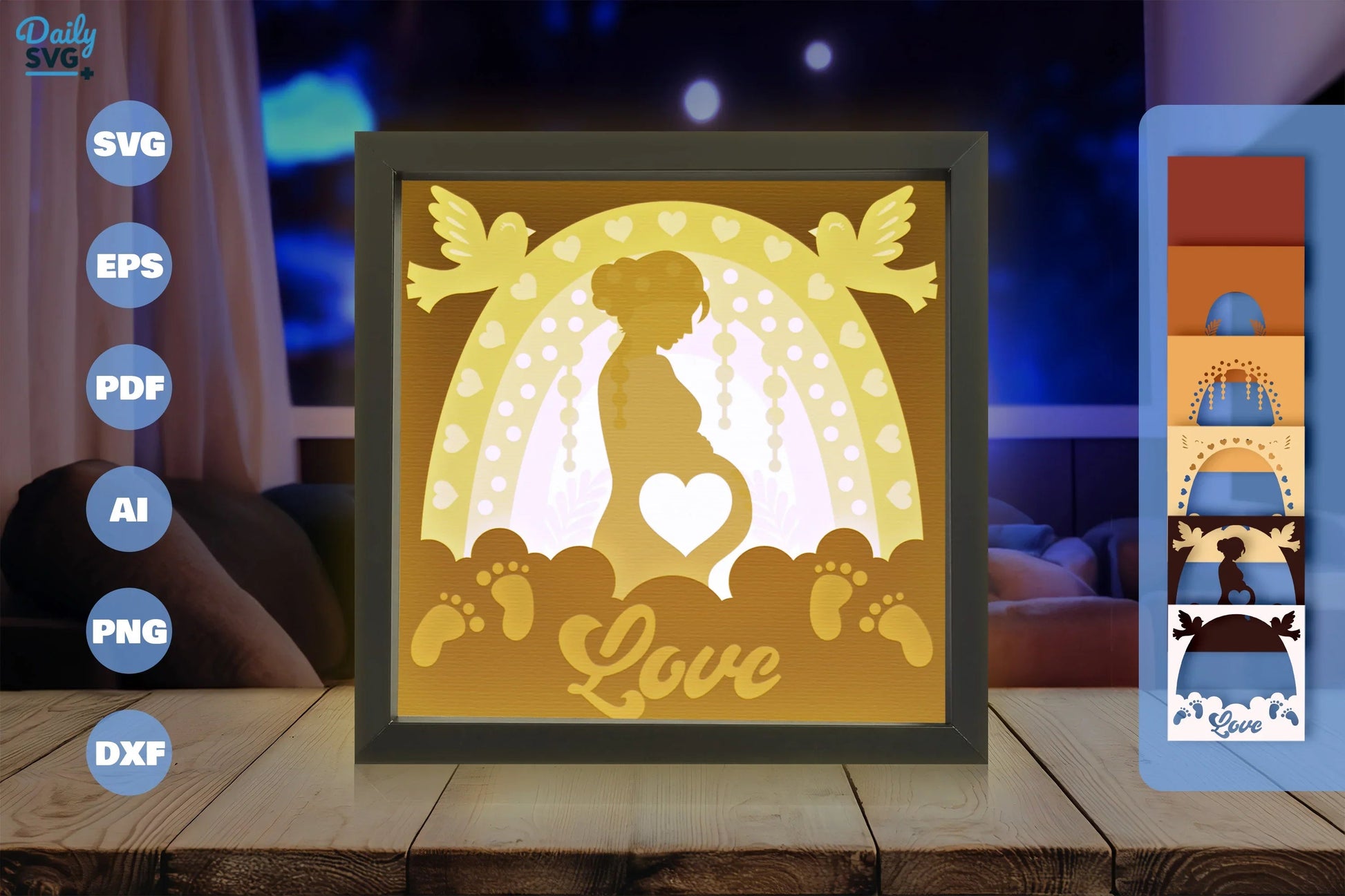 Boho Rainbow Papercut SVG Bundle for Mom and Baby - CraftNest - Digital Crafting and Art