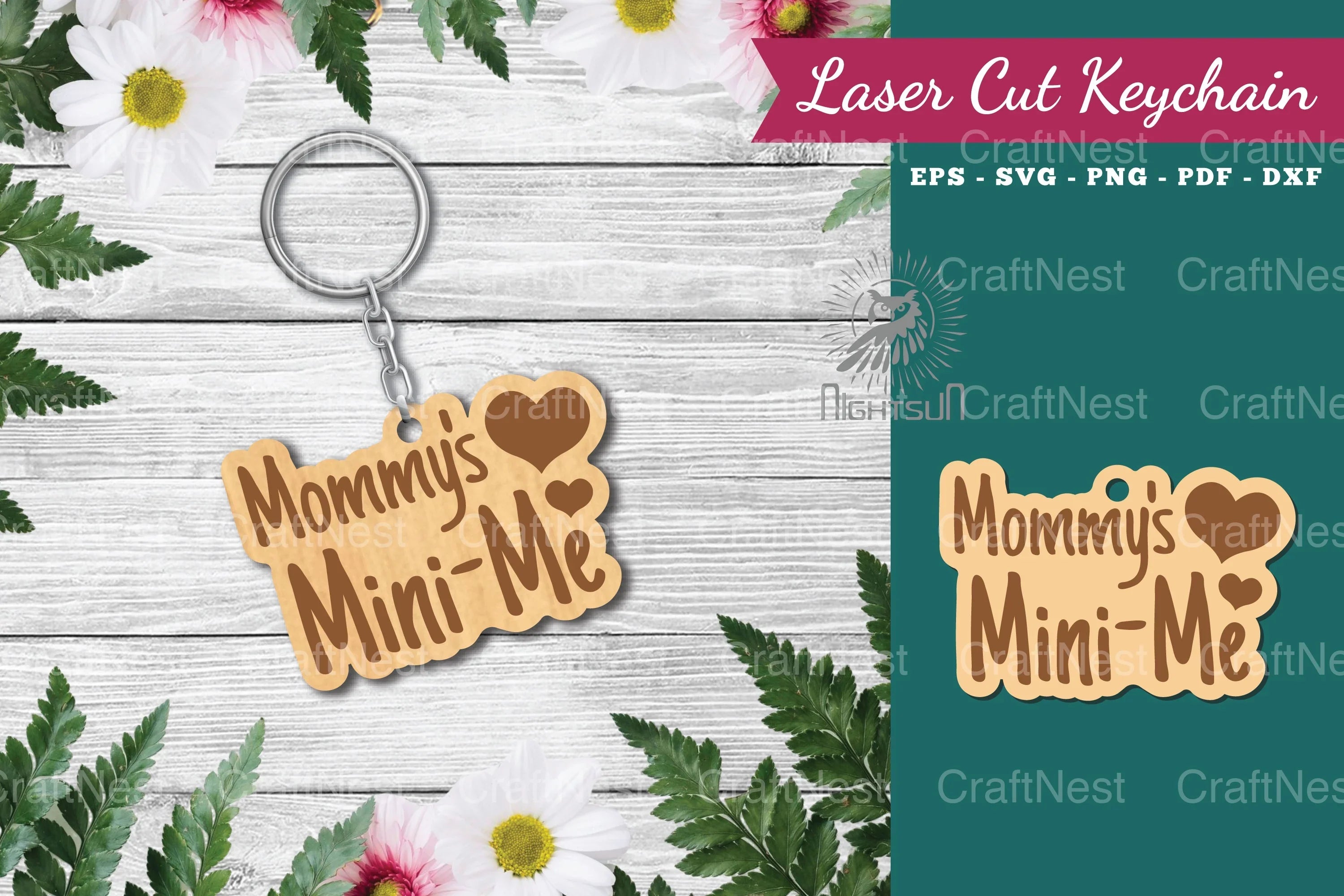 Mommy's Mini Me Laser Cut Keychain Bundle - CraftNest - Digital Crafting and Art