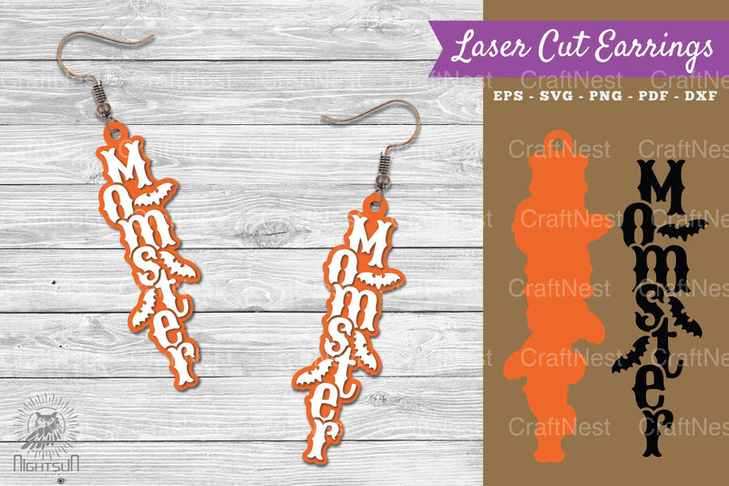 Momster Laser Cut Earrings SVG Bundle - CraftNest - Digital Crafting and Art