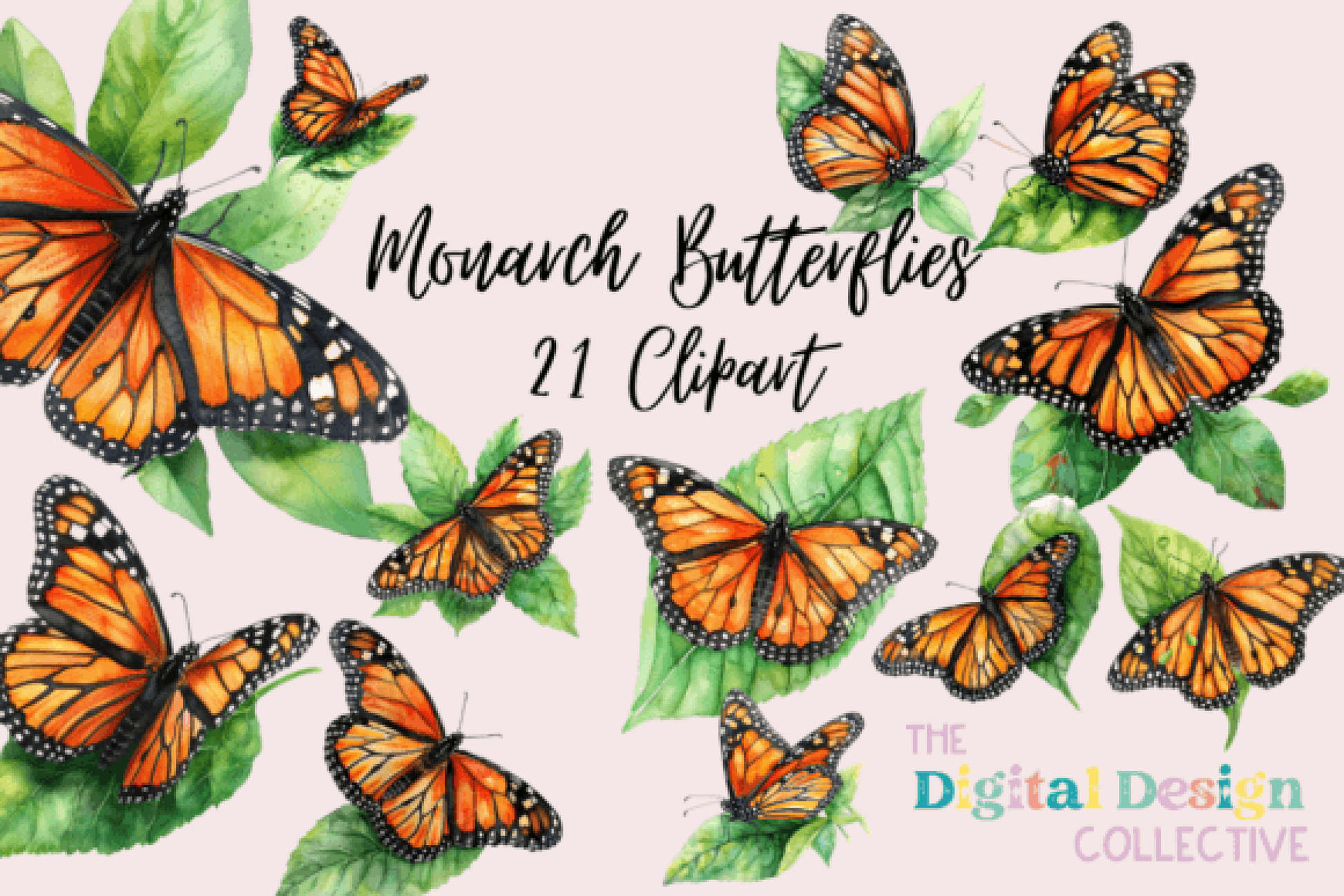 Monarch Butterfly Clipart Bundle - CraftNest - Digital Crafting and Art