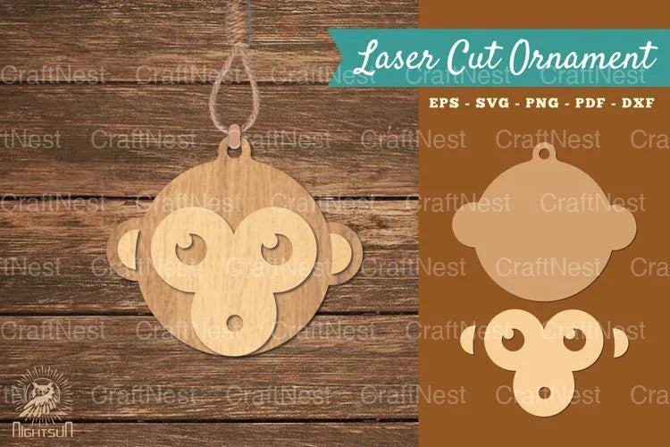 Monkey Laser Cut Ornament Clipart Bundle - CraftNest - Digital Crafting and Art