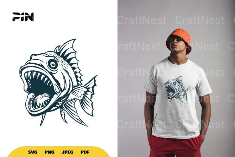 Monster Fish Illustration Clipart Bundle - CraftNest - Digital Crafting and Art