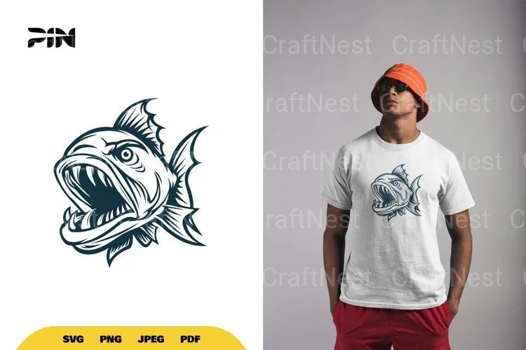 Monster Fish Illustration Clipart Bundle - CraftNest - Digital Crafting and Art