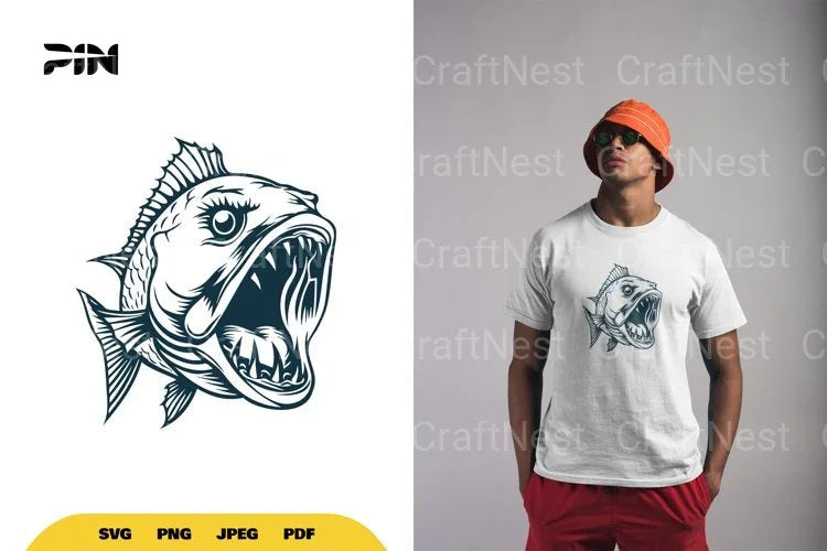 Monster Fish Illustration Clipart Bundle - CraftNest - Digital Crafting and Art
