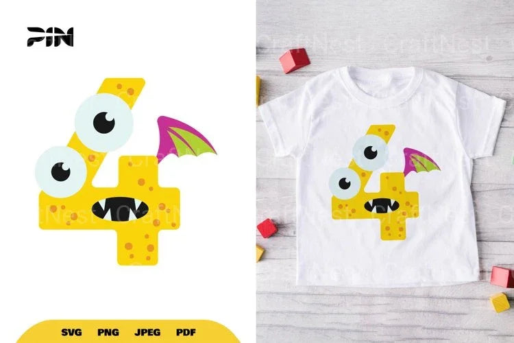 Monster Number Four SVG Bundle - CraftNest - Digital Crafting and Art