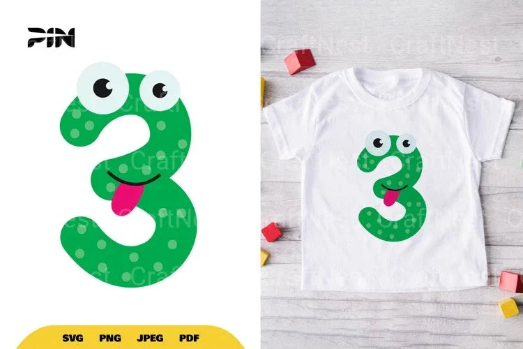 Monster Number Three SVG Bundle - CraftNest - Digital Crafting and Art