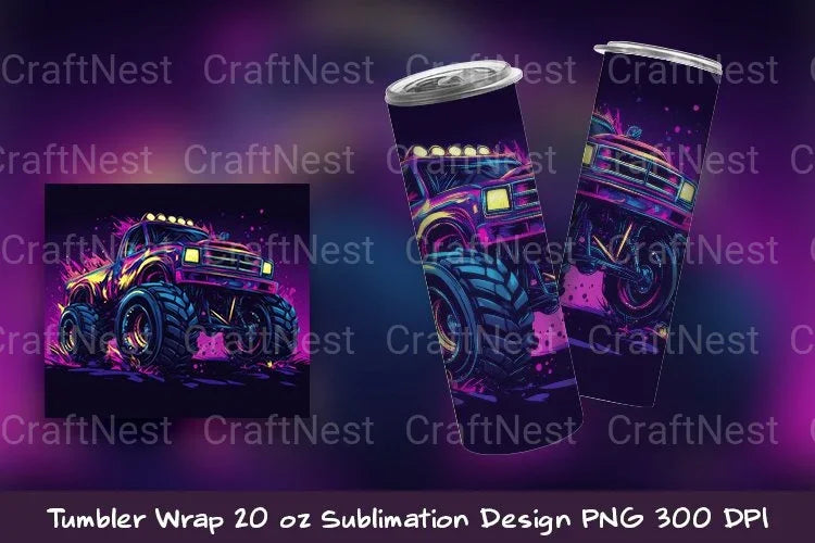 Vibrant Car Tumbler Wrap - CraftNest - Digital Crafting and Art