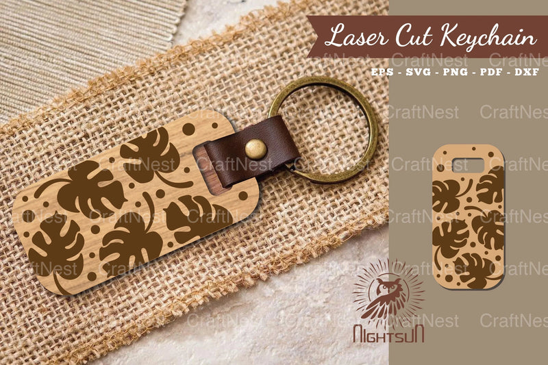 Monstera Leaves Laser Cut Keychain Design Bundle - CraftNest - Digital Crafting and Art