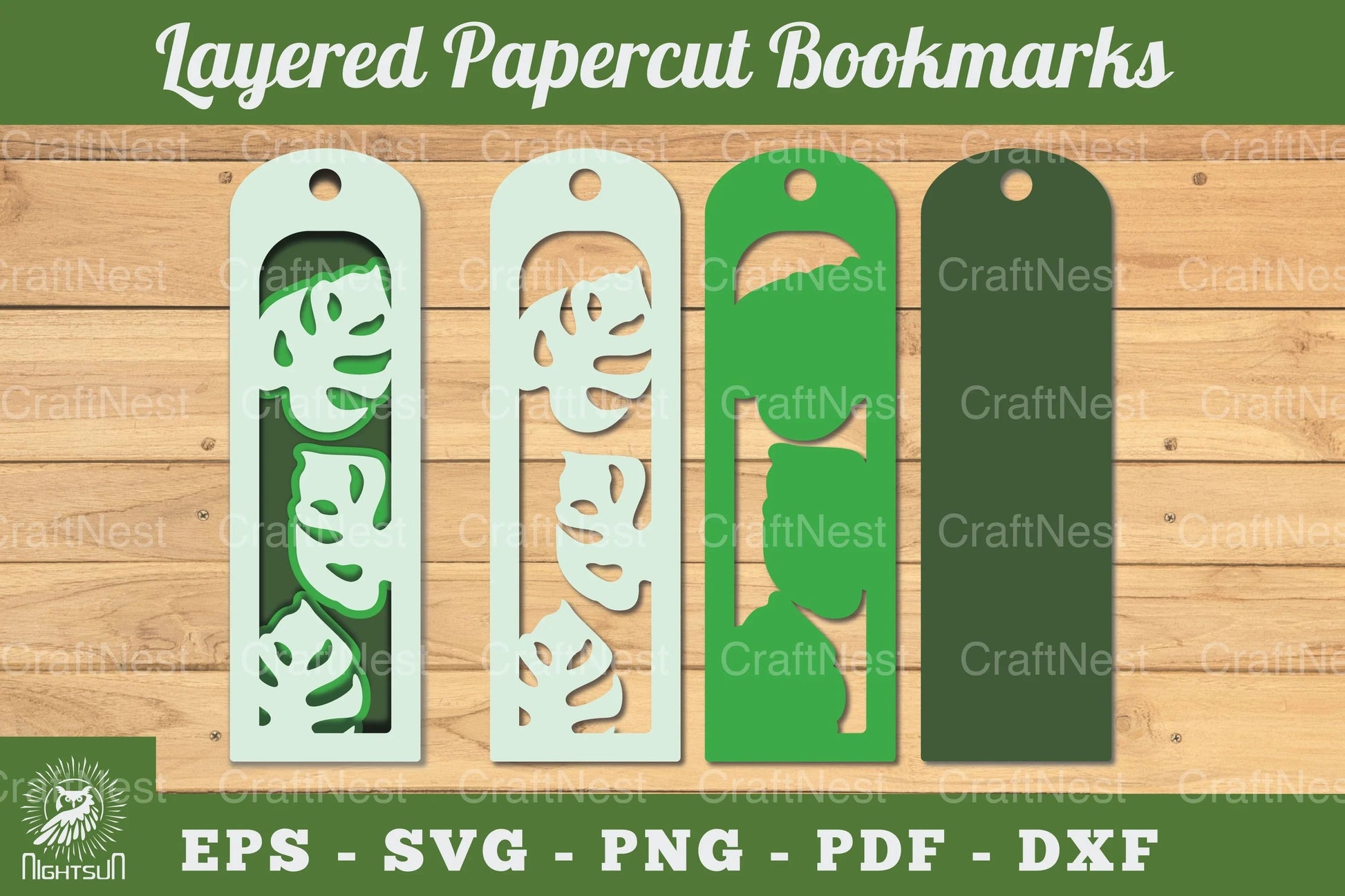 Monstera Leaves Layered Bookmark Clipart Bundle - CraftNest - Digital Crafting and Art