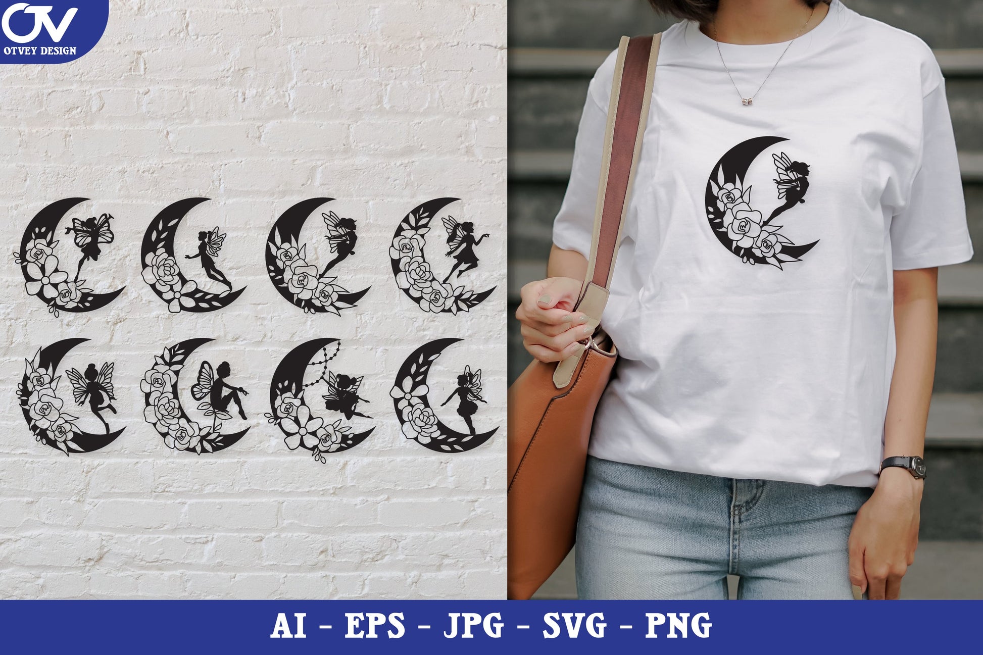 Moon Fairy Silhouette SVG Bundle - CraftNest - Digital Crafting and Art