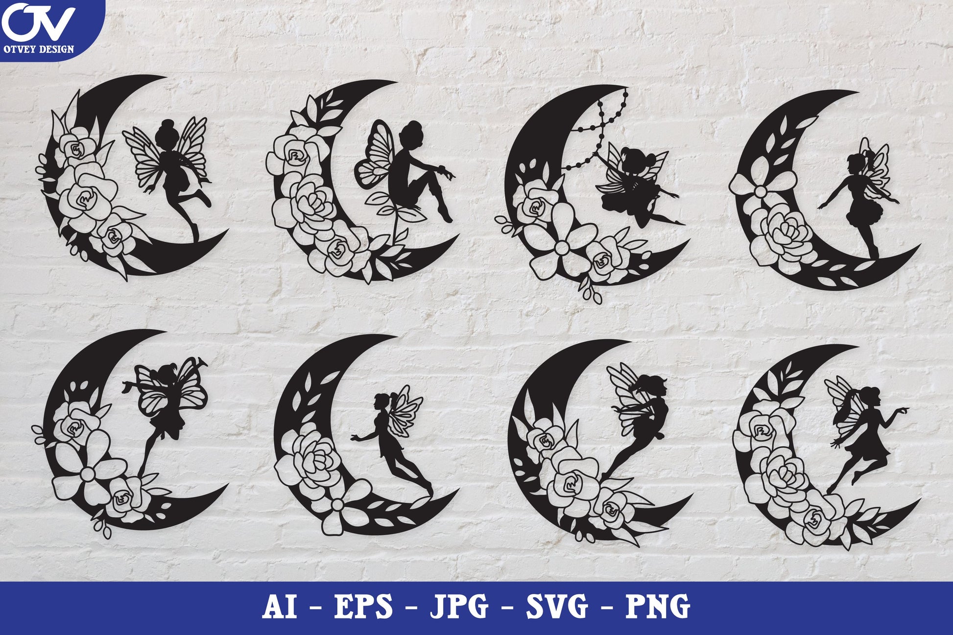 Moon Fairy Silhouette SVG Bundle - CraftNest - Digital Crafting and Art