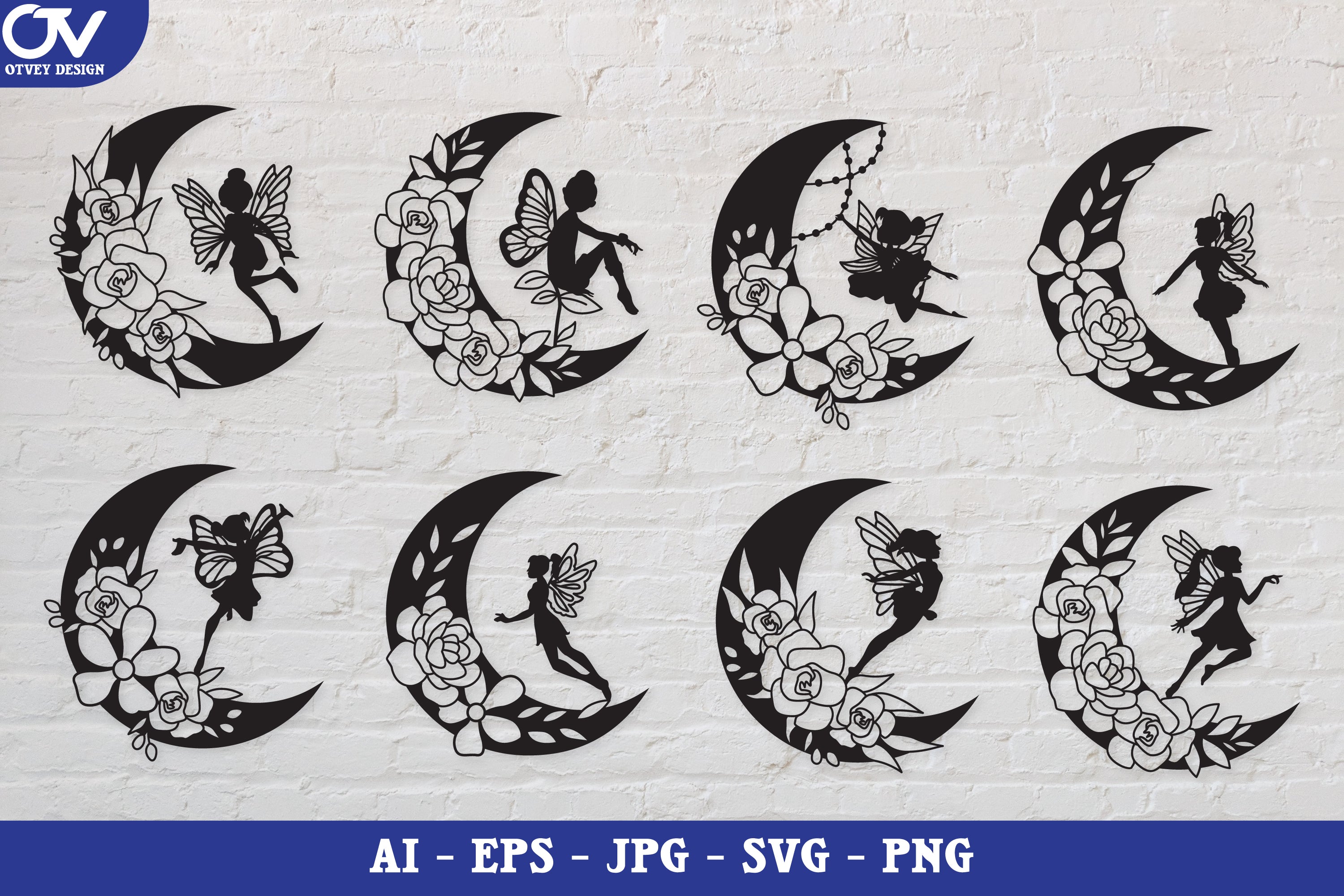 Moon Fairy Silhouette SVG Bundle - CraftNest - Digital Crafting and Art